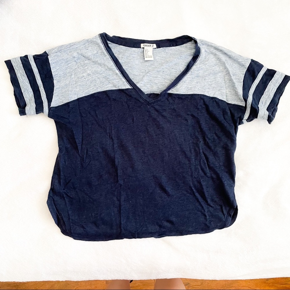 Forever 21 Blue Baseball Tee